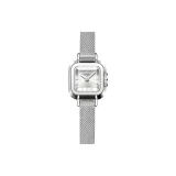 Серебряный корпус с белым циферблатом - сетчатая сумка