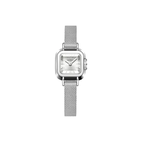 BENKEN Кварцевый механизм ремешок из нержавеющей стали женские часы белый циферблат