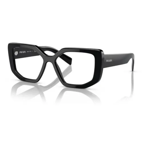 PRADA Ацетат Нерегулярная форма Оправа для очков Мужская Черная