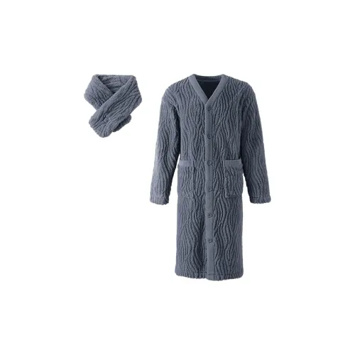 Jingyun Sleep Халат Мужской Кит Синий