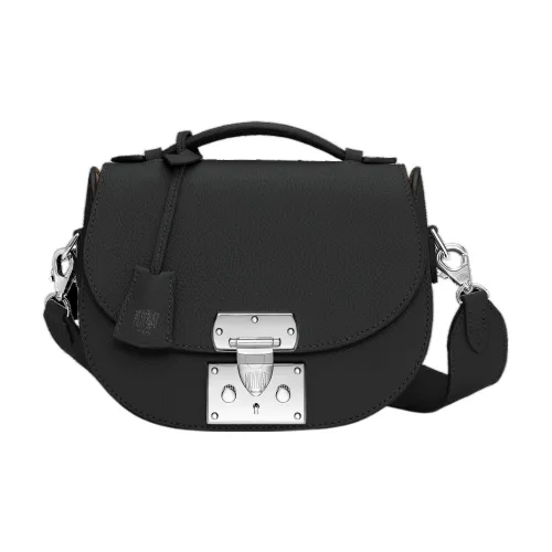 Moynat Aurillon Blush Корова Кожа Портативная Сумка через плечо Сумка на плечо Маленькая Унисекс Черная