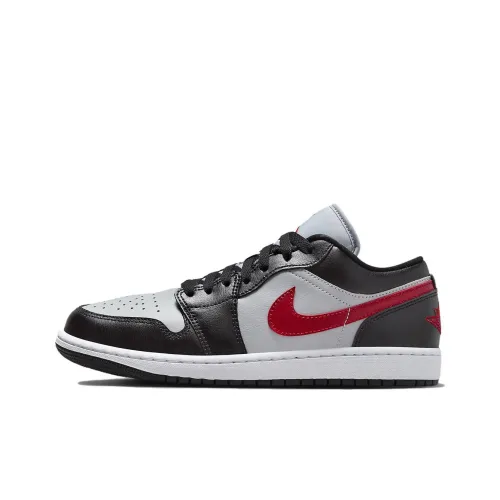 Jordan Air Jordan 1 Low Устойчивый к истиранию Дышащий Низкий Топ Винтажные Баскетбольные Кроссовки Женские Черный Красный