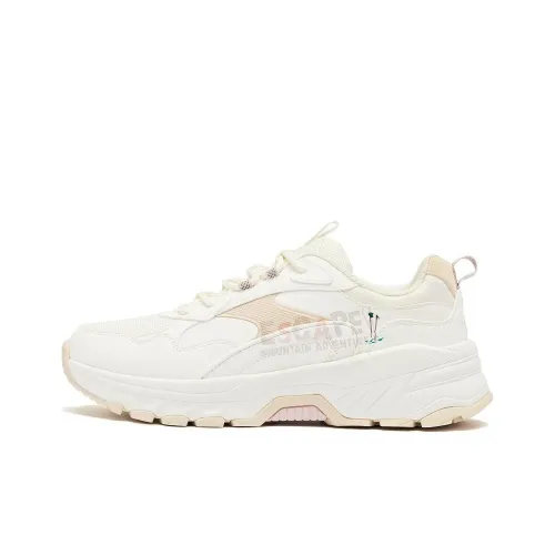 QIAODAN Ice Marks Амортизаторы Slip-resistant Низкий топ Беговые кроссовки Женские Айвори