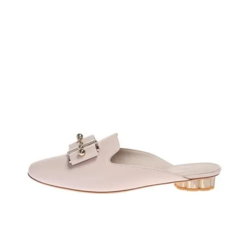 Ferragamo Натуральная кожа Домашние тапочки Женские Розовые