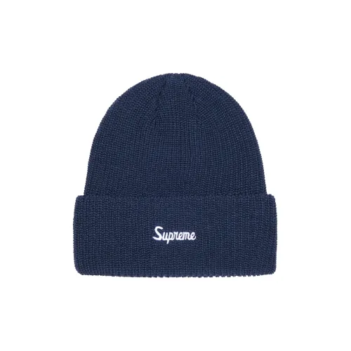Supreme Акриловые шапки-бини унисекс темно-синий