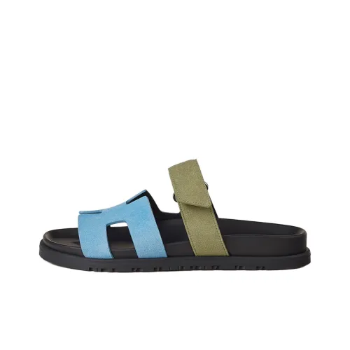 HERMES Chypre Слипоны Женские Синие Зеленые