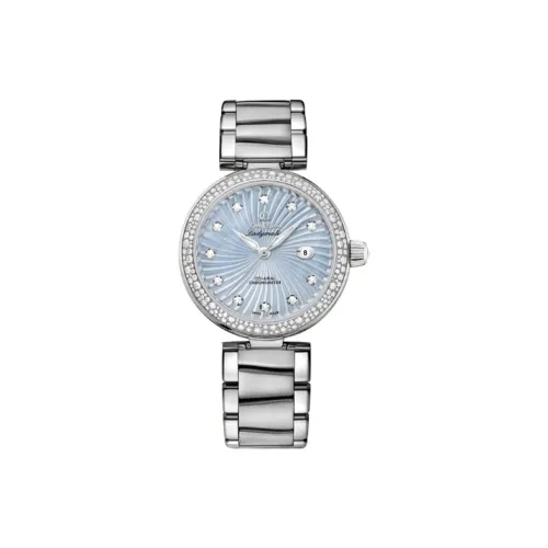 Омега Автоматический механический механизм Женские Saucer Fly Series LADYMATIC Часы 34 мм Синий