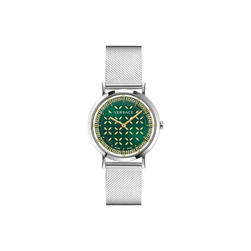 VERSACE Женские часы Кварцевый механизм ремешок из нержавеющей стали 36 мм синий циферблат