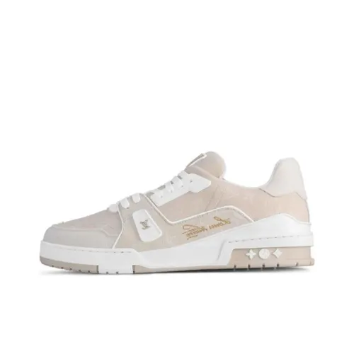 LOUIS VUITTON Тренер Low Топ Скейтборд Кроссовки Унисекс Бежевый