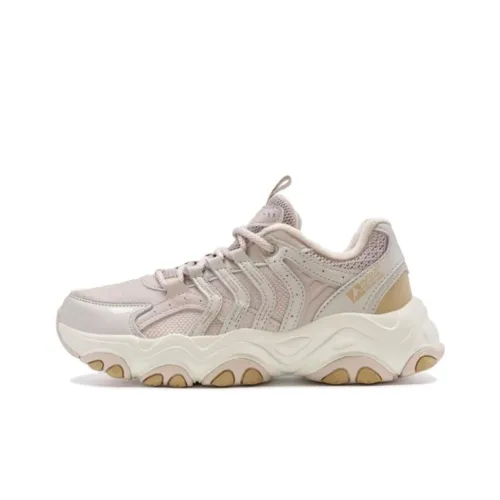 XTEP Низкие кеды, массивные подошвы, розовый, коричневый/слюдяной серый, женские