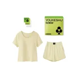 Короткий рукав, бежево-желтый