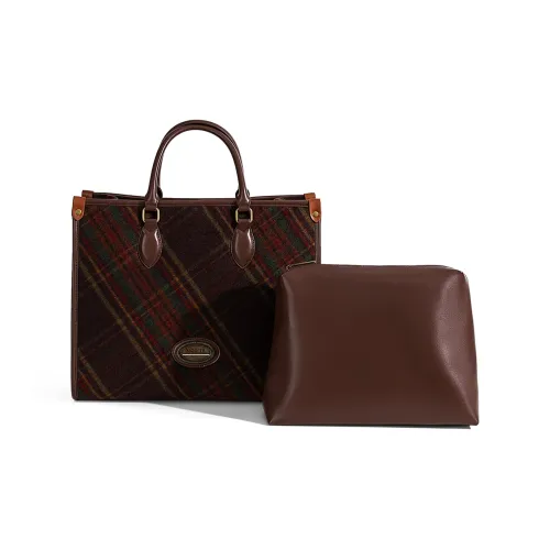 MQ DR Шерсть Шерстяной Микрофибра Тоут Одно плечо Сумка Обычный Женский Красная и Зеленая Клетка