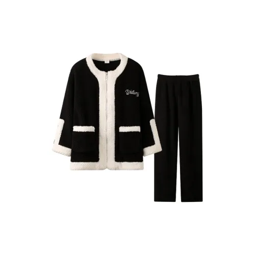 MEITENG 8224242 Женские Черные Женские Пижамные Комплекты