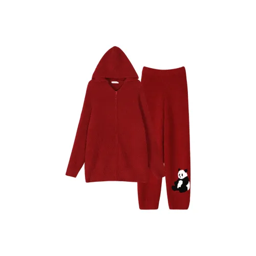 Same Language Мужской Китайский Красный GIANT Панда Мужской Пижамный Комплект