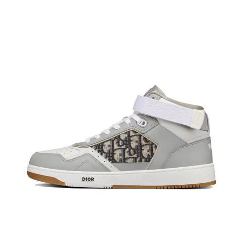 DIOR B27 Высокие Топы Стильные Скейтбординги Мужские Серый Белый