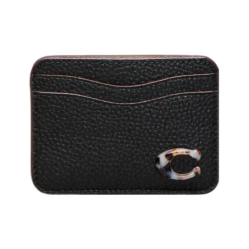 COACH Кошелек для карт из кожи держатель для карт мини женский черный