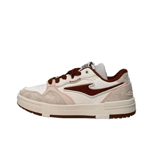 Erke Slip-Resistant Shock Absorbers Низкие Кроссовки для Скейтбординга Женские Красные Белые