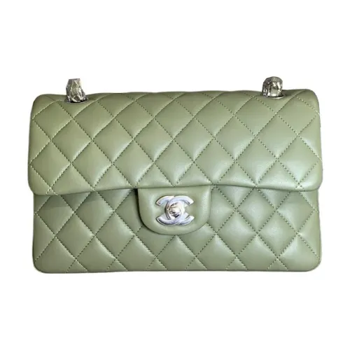 CHANEL Classic Flap CF Lambskin Flap Bag Crossbody Bag Shoulder Bag Small Women's Green CHANEL Classic Flap CF Lambskin Сумка с клапаном сумка через плечо маленькая женская зеленая