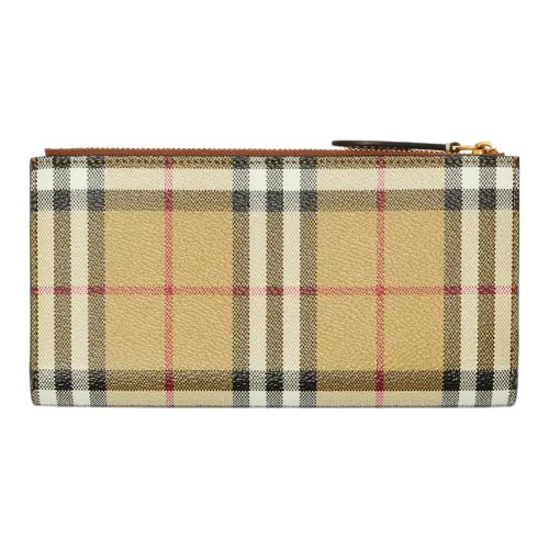 Burberry Полиуретан Кошелек Большой Женский Архивный Бежевый