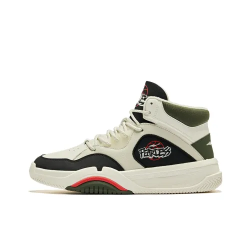 Erke Domination Qingtian противоскользящие абразионные устойчивые высокие кроссовки для скейтбординга мужские цвет слоновая кость пемзовый серый