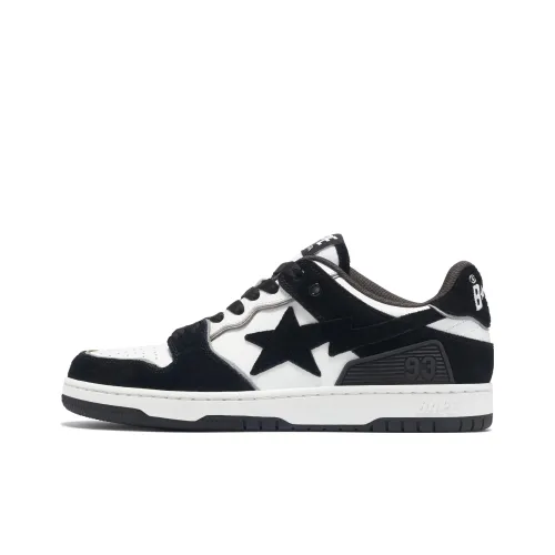 A BATHING APE SK8 Скейтборд Кроссовки Низкие Черные Белые Мужские