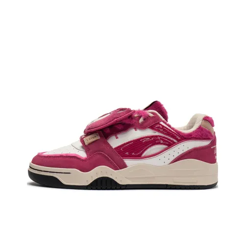 Лайнер Амортизация Легкий Низкий Топ Скейтборд Кроссовки Женские Бежевый Красный