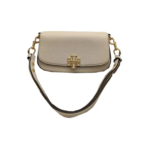 Tory Burch Britten Кожа Сумка через плечо Сумка на плечо Сумка через плечо Маленькая Женская Кремово-белая