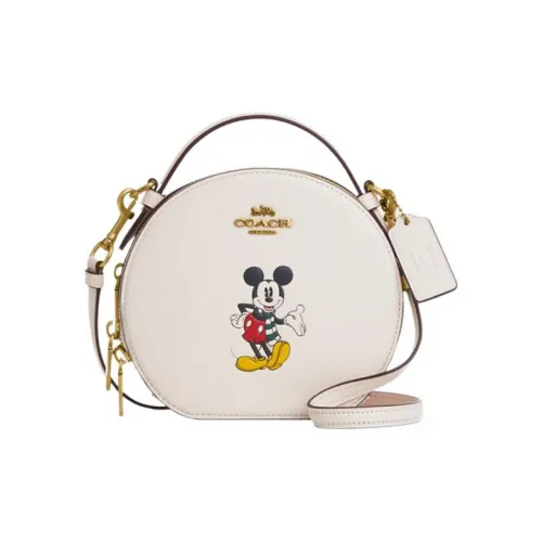 COACH Коллаборация Canteen Коровья кожа Сумка Сумка через плечо Сумка через плечо Маленькая Женская Молочно-белая