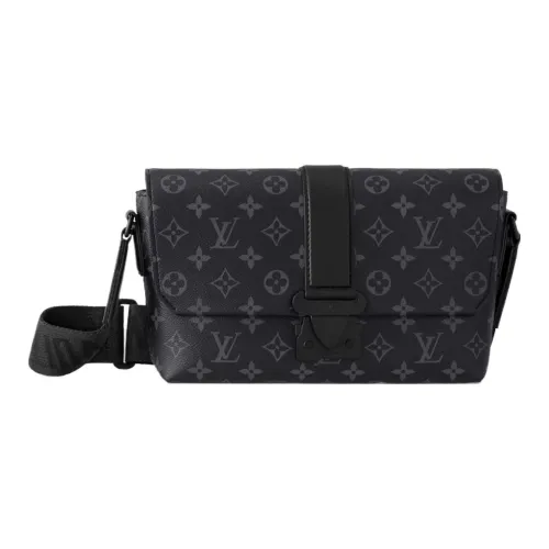 LOUIS VUITTON S Плащ Холст с кожей Сумка через плечо Сумка на плечо Мужская Черная