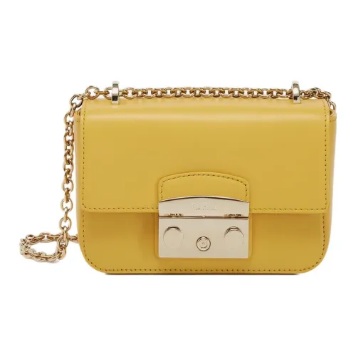 Furla Metropolis Collection Коровья кожа Сумка через плечо Мини Женская Желтая