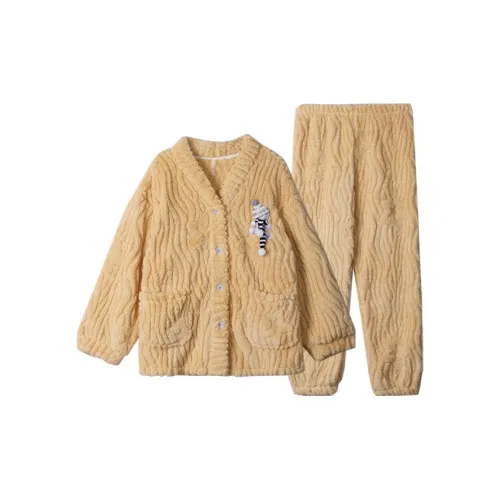 DUOLAMEI Khaki Женские Пижамные Комплекты