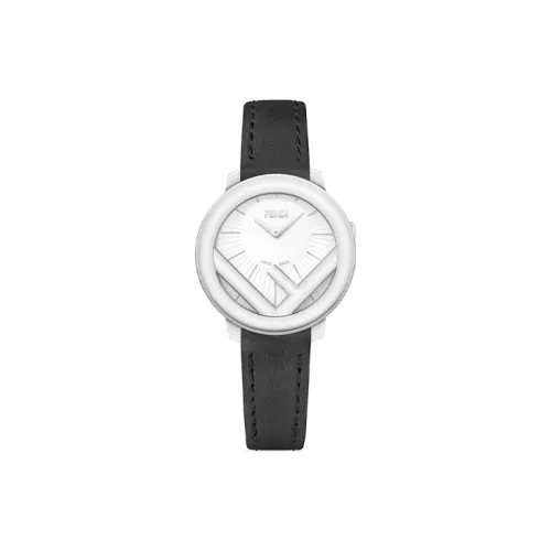 FENDI Run Away Collection Женские часы Кварцевый механизм Кожаный ремешок 28 мм Белый циферблат