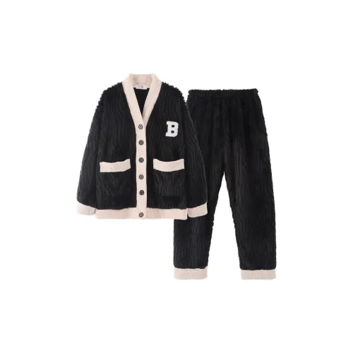 Чун Си CX 19872 Черный Белый Премиум Feel Мужской Пижамный Комплект