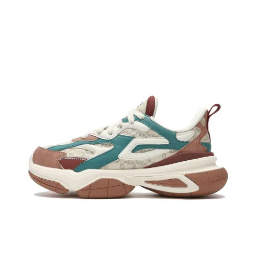 FILA Низкий топ толстая подошва кроссовки женские белые коричневые синие