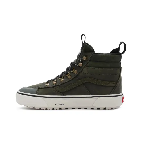 Vans SK8 Амортизация Износостойкие Высокие Кроссовки для Скейтбординга Унисекс Темно-Зеленый