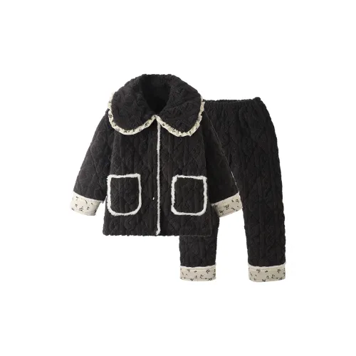 Chun Xi CX 19719 Черный Маленький Цветочный Женские Пижамные Комплекты