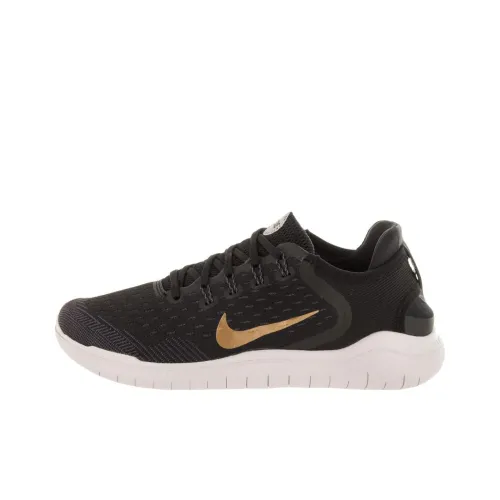 Nike Free RN Slip Resistant и Breathable Low Top Тренировочные Беговые кроссовки Женские Черный Золото