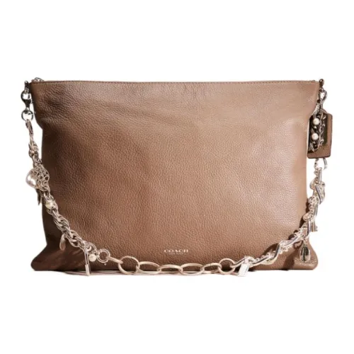 COACH Bleecker Галька Кожа Сумка-тоут Сумка для покупок Сумка через плечо Большая Женская Коричневая