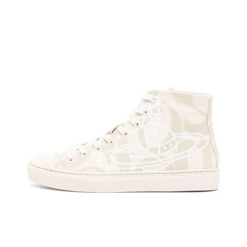 Vivienne Westwood Canvas Shoes High Top Beige Women's