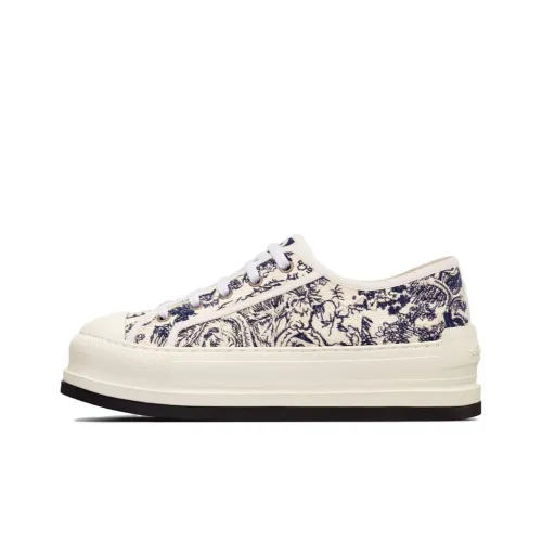 DIOR Walk'n'Dior Платформа Обувь Низкий Топ Стильный Скейтбординг Женская Белый Синий