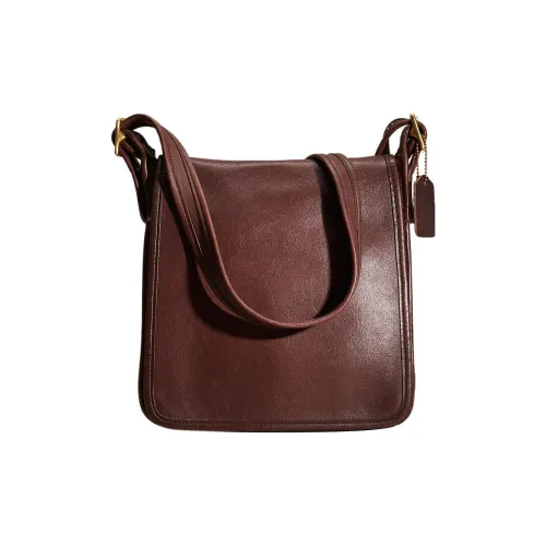 COACH Legacy Дубленая кожа кожа сумка через плечо унисекс цвет махагони коричневый