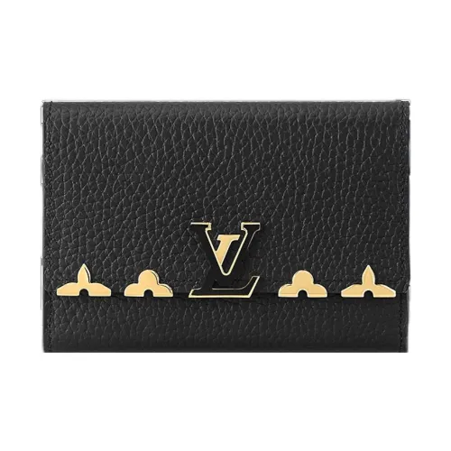 LOUIS VUITTON Capucines Коровья кожа Capson Кошелек Стандартный Женский Черный