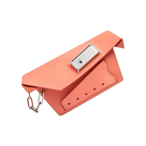 Maison Margiela Snatched Телячья кожа Цепочка Сумка через плечо Сумка на плечо Маленькая Женская Светло-оранжевая