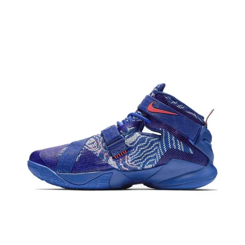 Nike Zoom Soldier 9 LeBron Soldier 9 Slip-on Low Top Баскетбольные кроссовки Мужской Синий