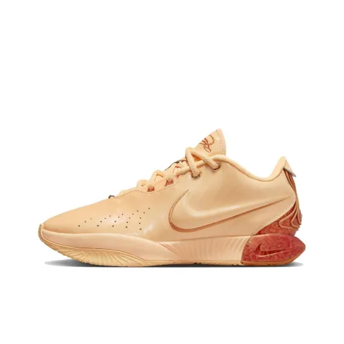 Nike Lebron 21 'MELO' Амортизация Износостойкий Низкий Топ Баскетбольные Кроссовки Мужские Оранжевые Международная Версия