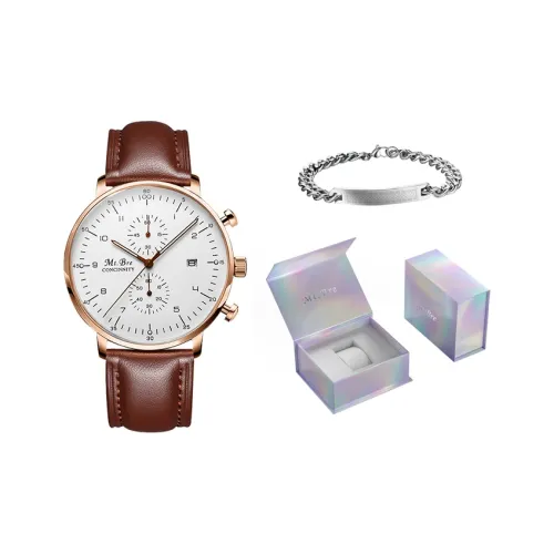 MT.BRE Essential Collection Кварцевый механизм Часы Мужские Белый циферблат