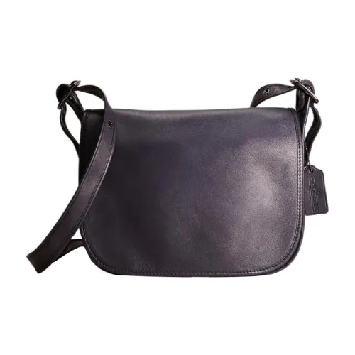 COACH Седло Перчаточная дубленая кожа Седло Сумка Сумка через плечо Большая Женская Темно-армейский Синий