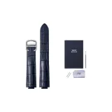 Темно-синий, серебряный, складная застежка