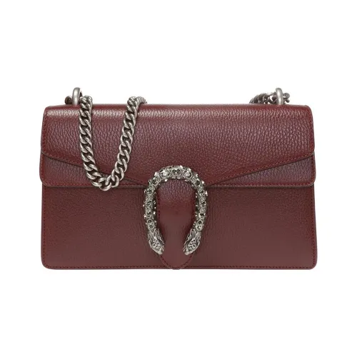 GUCCI Dionysus Кожа Сумка через плечо Маленькая Сумка на плечо Женская Бордовая