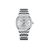 Белый корпус, белый циферблат, стальной браслет